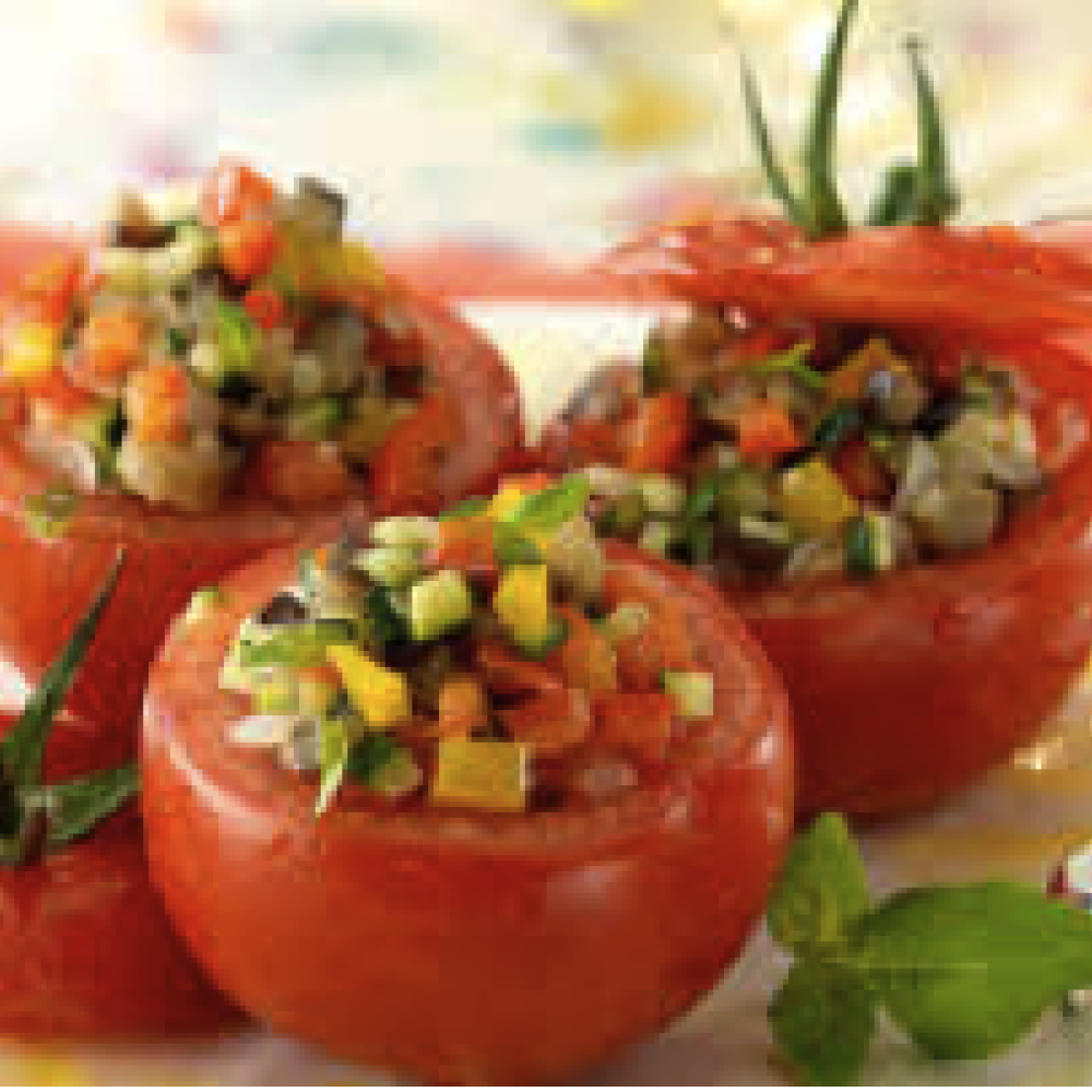 Tomate farcie aux dés de légumes !