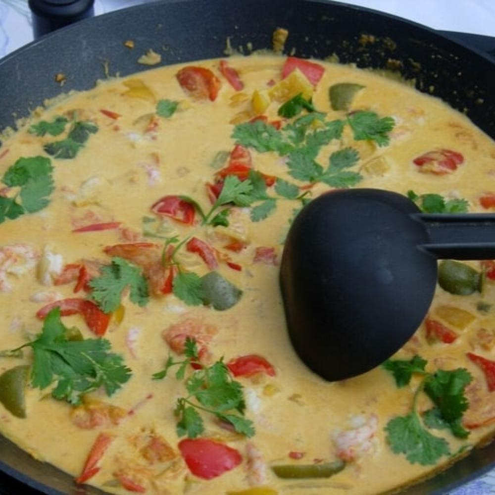 Curry de poivrons au lait de coco 